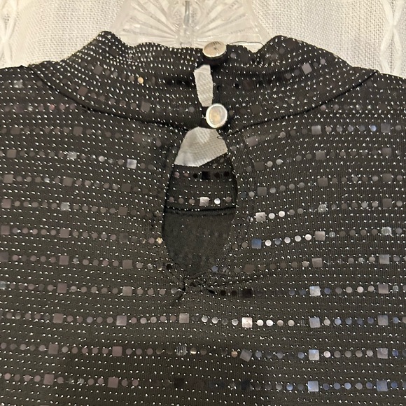 Iris, shimmering body suit with snap crotch and mock turtleneck. Sz M - Picture 9 of 12